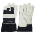 Grey Full Palm Cowhide Split Leather Industrial Safety Work Gloves (11005)